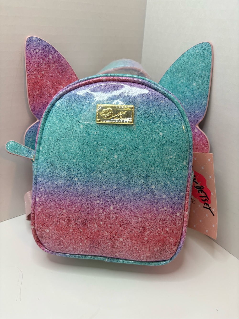 Luv Betsey Johnson LBWINGSS sparkly, pink/blue mini backpack